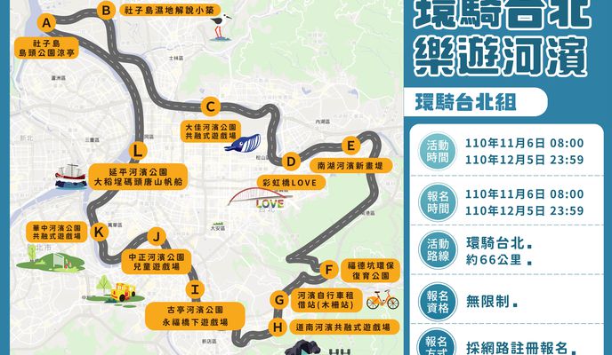 「環騎臺北，樂遊河濱」自行車挑戰認證-山區段路線