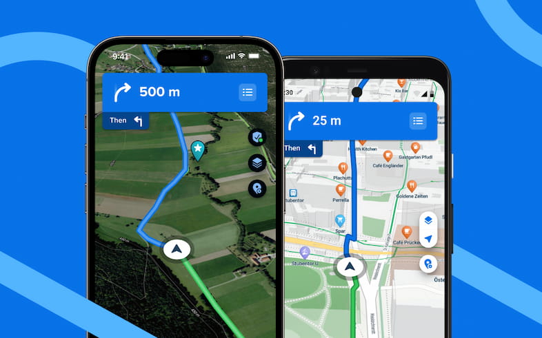 Navigating with the bikemap app