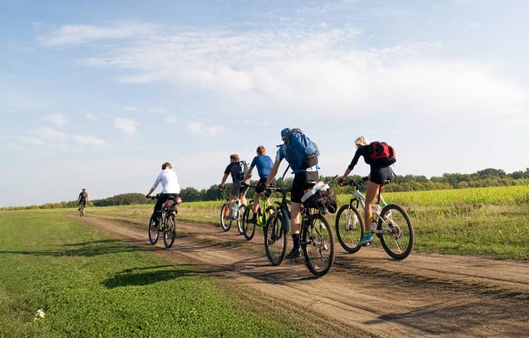 Group of cyclists on a ride