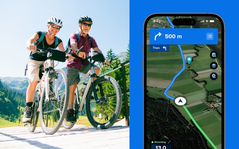 Turn-by-turn navigation for cycling routes in the Bikemap App Turn-by-turn navigation for cycling routes in the Bikemap App